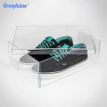 Caja de zapatos de pantalla acrílico transparente de color transparente al por mayor para una marca de alto nivel